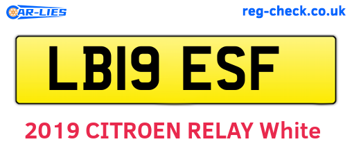 LB19ESF are the vehicle registration plates.
