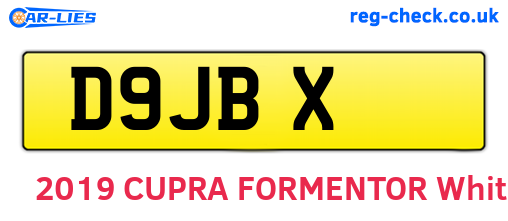 D9JBX are the vehicle registration plates.