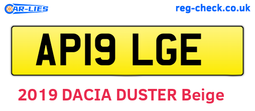 AP19LGE are the vehicle registration plates.