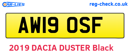 AW19OSF are the vehicle registration plates.