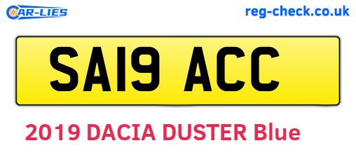SA19ACC are the vehicle registration plates.