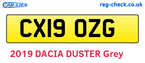 CX19OZG are the vehicle registration plates.