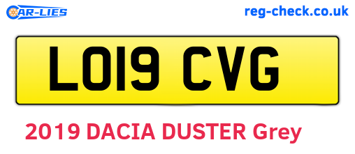 LO19CVG are the vehicle registration plates.