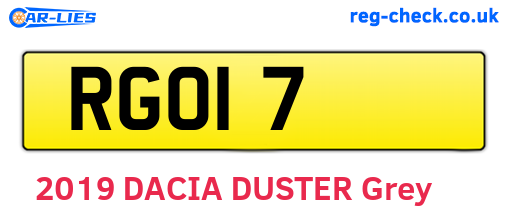 RGO17 are the vehicle registration plates.