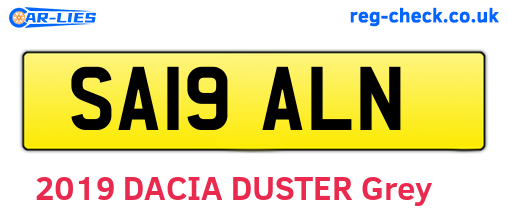 SA19ALN are the vehicle registration plates.