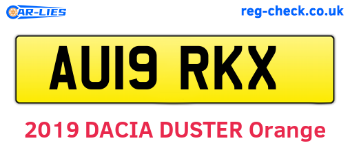 AU19RKX are the vehicle registration plates.