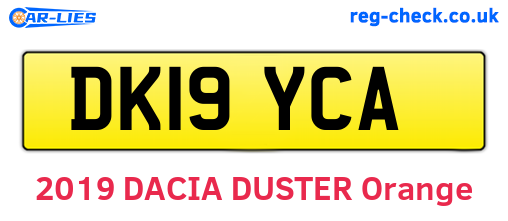 DK19YCA are the vehicle registration plates.