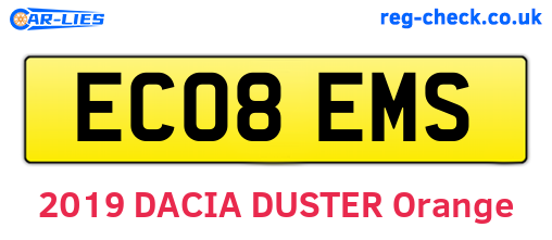 EC08EMS are the vehicle registration plates.