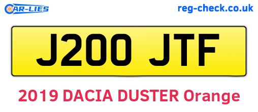 J200JTF are the vehicle registration plates.