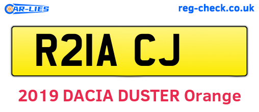 R21ACJ are the vehicle registration plates.