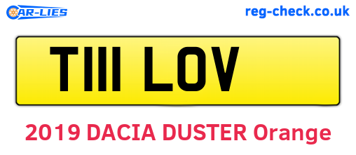 T111LOV are the vehicle registration plates.