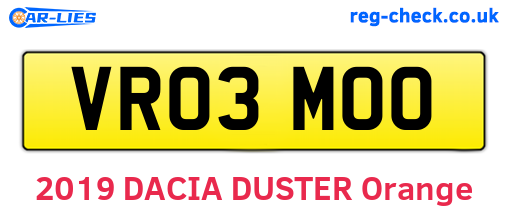 VR03MOO are the vehicle registration plates.