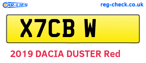 X7CBW are the vehicle registration plates.