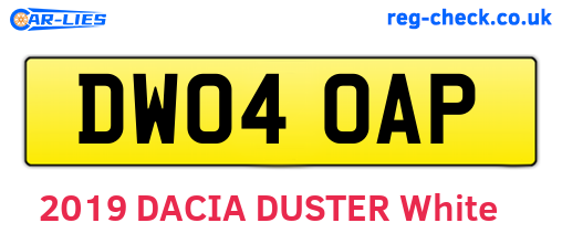 DW04OAP are the vehicle registration plates.