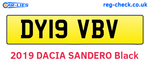 DY19VBV are the vehicle registration plates.