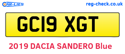 GC19XGT are the vehicle registration plates.
