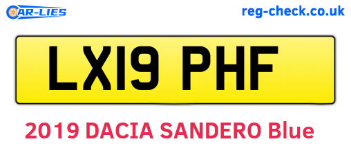 LX19PHF are the vehicle registration plates.