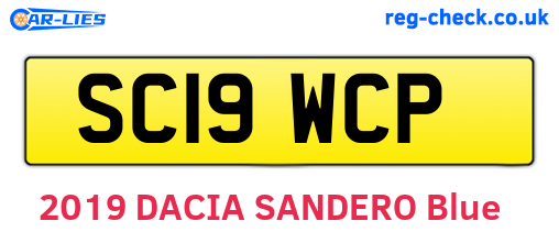 SC19WCP are the vehicle registration plates.