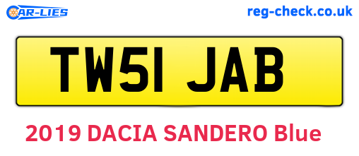 TW51JAB are the vehicle registration plates.