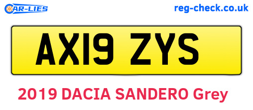 AX19ZYS are the vehicle registration plates.