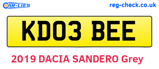 KD03BEE are the vehicle registration plates.