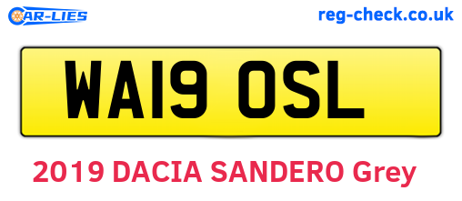 WA19OSL are the vehicle registration plates.