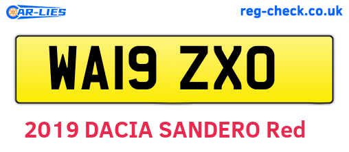 WA19ZXO are the vehicle registration plates.