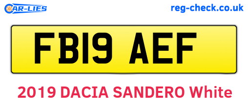 FB19AEF are the vehicle registration plates.