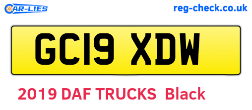 GC19XDW are the vehicle registration plates.