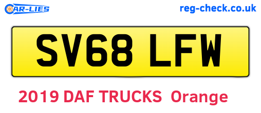 SV68LFW are the vehicle registration plates.