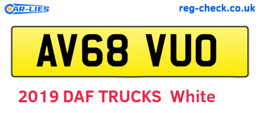 AV68VUO are the vehicle registration plates.