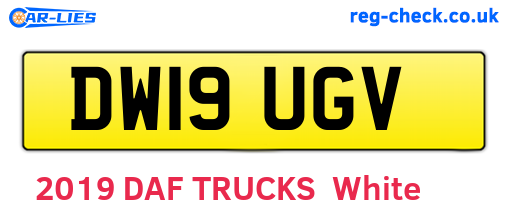 DW19UGV are the vehicle registration plates.