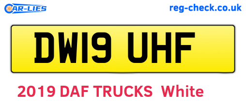 DW19UHF are the vehicle registration plates.