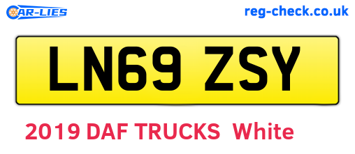 LN69ZSY are the vehicle registration plates.