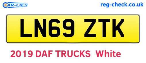 LN69ZTK are the vehicle registration plates.