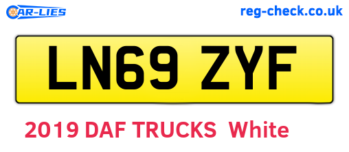 LN69ZYF are the vehicle registration plates.
