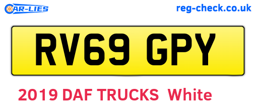 RV69GPY are the vehicle registration plates.