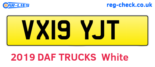 VX19YJT are the vehicle registration plates.