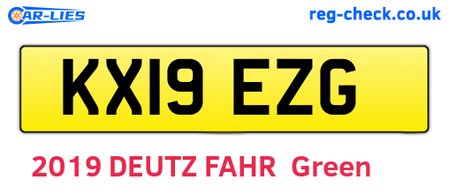 KX19EZG are the vehicle registration plates.