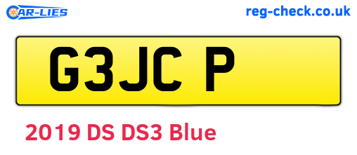 G3JCP are the vehicle registration plates.