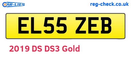 EL55ZEB are the vehicle registration plates.
