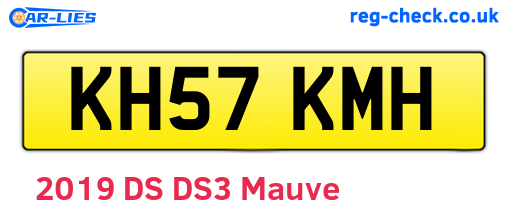 KH57KMH are the vehicle registration plates.
