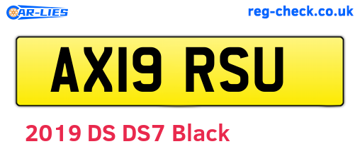AX19RSU are the vehicle registration plates.