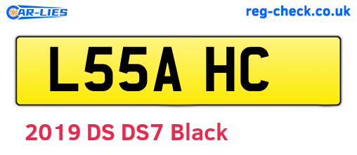 L55AHC are the vehicle registration plates.