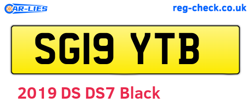 SG19YTB are the vehicle registration plates.