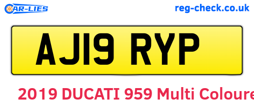 AJ19RYP are the vehicle registration plates.