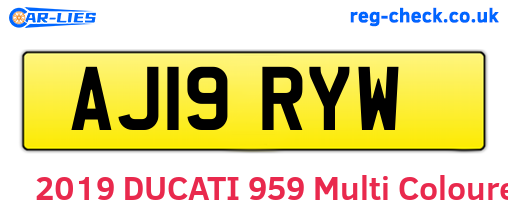 AJ19RYW are the vehicle registration plates.