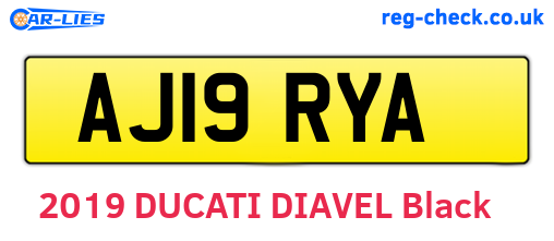 AJ19RYA are the vehicle registration plates.