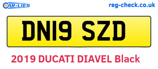 DN19SZD are the vehicle registration plates.