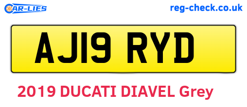 AJ19RYD are the vehicle registration plates.